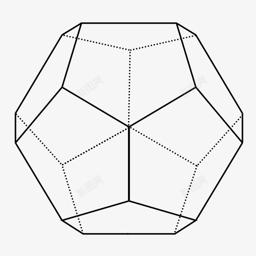 十二面体骰子游戏图标svg_新图网 https://ixintu.com 几何 几何学 十二面体 柏拉图式实体 游戏 灵魂 线框 边 骰子