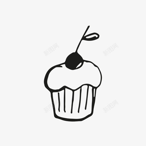 纸杯蛋糕优质纸杯蛋糕精美纸杯蛋糕图标svg_新图网 https://ixintu.com 优质纸杯蛋糕 奶油 手绘 樱桃 精美纸杯蛋糕 纸杯蛋糕 黑色纸杯蛋糕