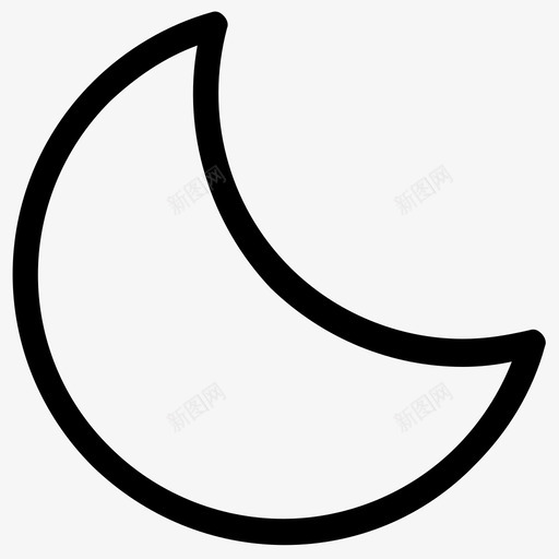 月亮新月黑暗面图标svg_新图网 https://ixintu.com 卫星 夜晚 天气 新月 旋转 月亮 生态 用户界面线图标 黑暗面