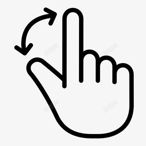 旋转触摸拇指图标svg_新图网 https://ixintu.com 手 手势 手势集合 手指 拇指 捏 旋转 更改 滑动 移动 触摸 触摸屏