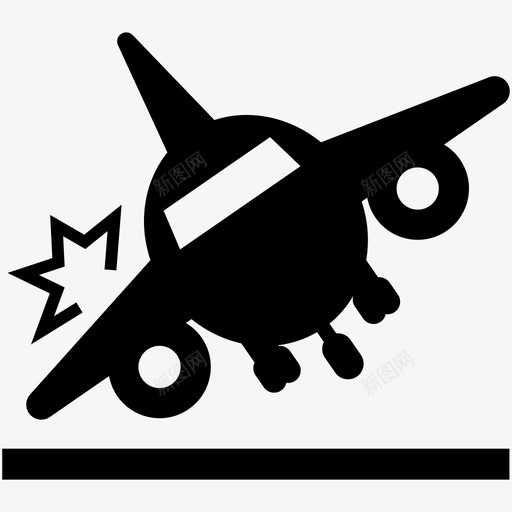 飞机失事事故机场图标svg_新图网 https://ixintu.com 事故 失事 机场 着陆 破损 飞机坠毁 飞机失事 飞行