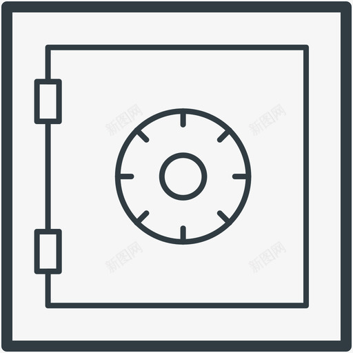 银行金库金融线图标svg_新图网 https://ixintu.com 金融矢量线图标 银行金库