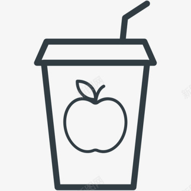 苹果汁食物线图标图标