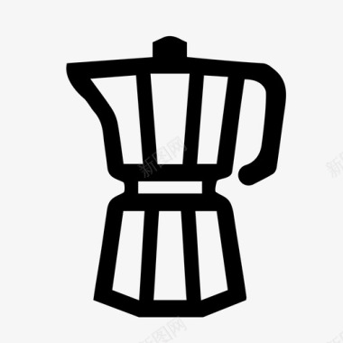 莫卡壶水壶浓缩咖啡图标图标