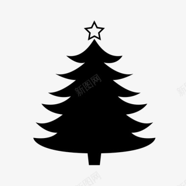 圣诞树庆祝圣诞弥撒图标图标