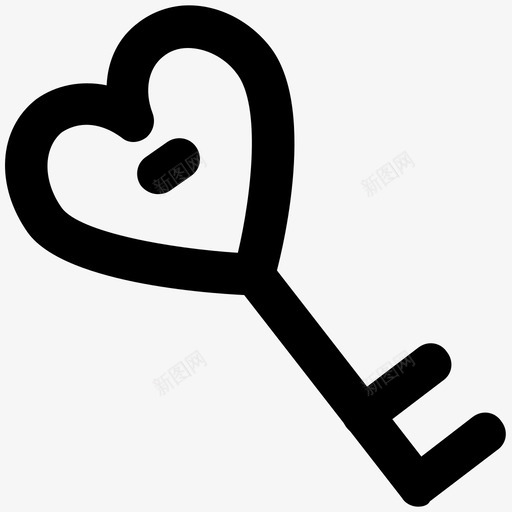 心形键爱情和浪漫大胆的线条图标svg_新图网 https://ixintu.com 心形键 爱情和浪漫大胆的线条图标