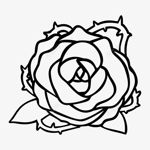 玫瑰美丽花朵图标svg_新图网 https://ixintu.com 刺 康乃馨 植物 玫瑰 美丽 胸花 花 花朵 装饰