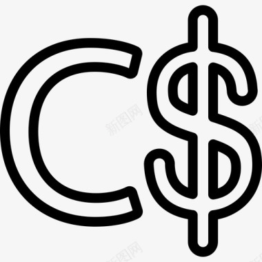 尼加拉瓜科尔多瓦货币符号符号货币图标笔划图标