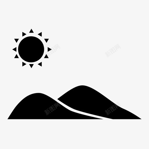 阳光景观夏季山地图标svg_新图网 https://ixintu.com 丘陵 夏季 山地 干旱 沙漠 炎热 阳光景观