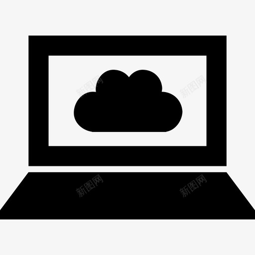 显示器屏幕上有云符号的计算机数据图标svg_新图网 https://ixintu.com 数据图标 显示器屏幕上有云符号的计算机