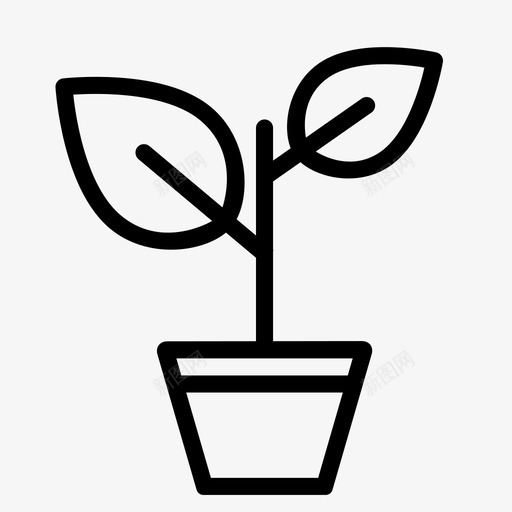 芽叶自然图标svg_新图网 https://ixintu.com 叶 平滑自然 树 根 植物 沙 盆 自然 芽
