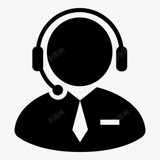 呼叫中心领带服务图标svg_新图网 https://ixintu.com 专业服装 办公人员 呼叫中心 客户 接线员 服务 热线 电话 男性 耳机 职业 领带