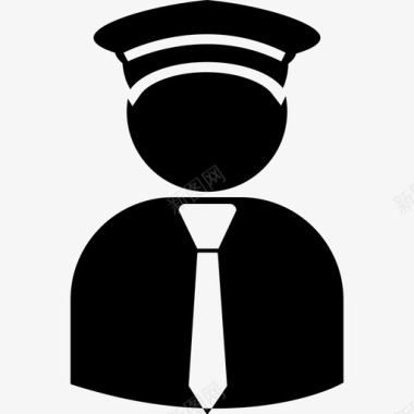 戴着帽子和领带的飞行员人类3号装满了图标图标