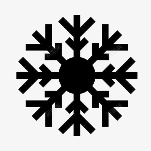 雪花寒冷冰冻图标svg_新图网 https://ixintu.com 冬天 冰冻 冰粒子 天气 寒冷 独特 雪花