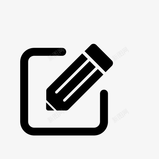 编辑更正标记图标svg_新图网 https://ixintu.com 书写 新信息 更正 标记 纸张 编辑 铅笔