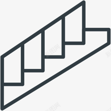 室内楼梯家具线图标图标
