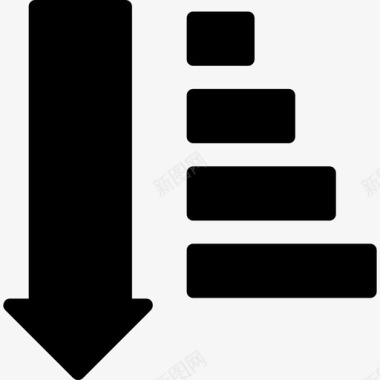 使用水平文本行箭头coolicons对降序界面向下箭头符号排序图标图标
