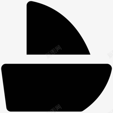 游艇旅行大胆的固体图标图标