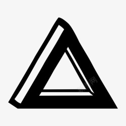 圆锥体三角形底面黑色图标高清图片