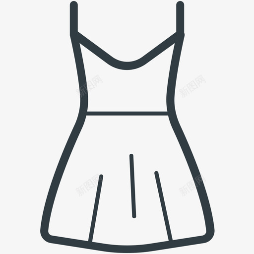 女士服装购物线图标svg_新图网 https://ixintu.com 女士服装 购物矢量线图标