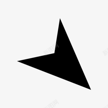 右下箭头三角形指针图标图标