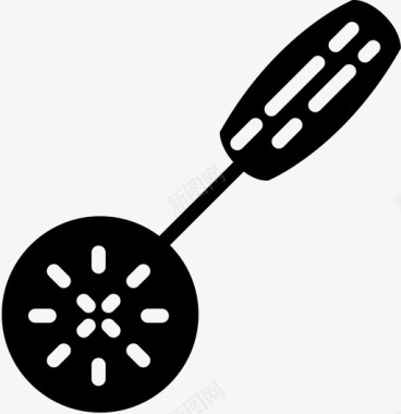 开槽勺子烹饪固体图标图标