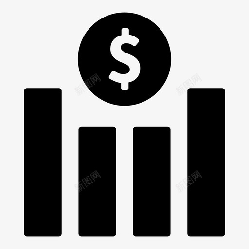 业务条形图利润资金图标svg_新图网 https://ixintu.com 业务条形图 利润 图1 图表 增加的收入 收益 现金 统计 美元 营销 资金