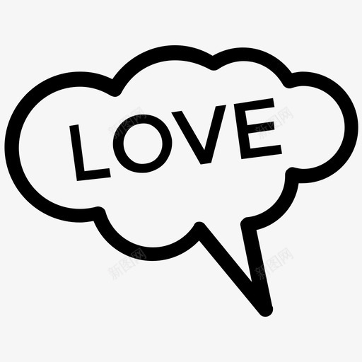 聊天框爱情和浪漫线图标svg_新图网 https://ixintu.com 爱情和浪漫线图标 聊天框