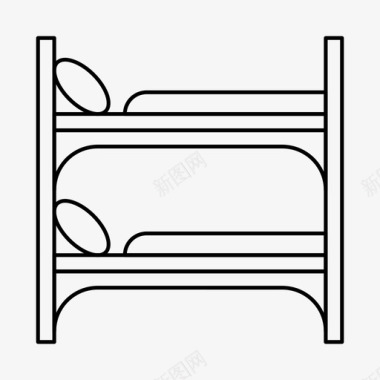 双层床睡觉枕头图标图标