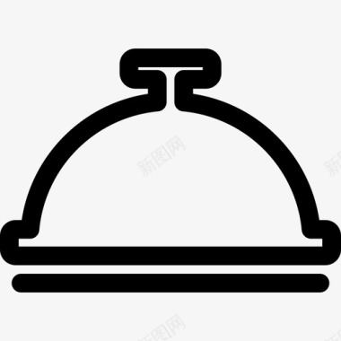 被钟形轮廓覆盖的食物旅馆图标图标