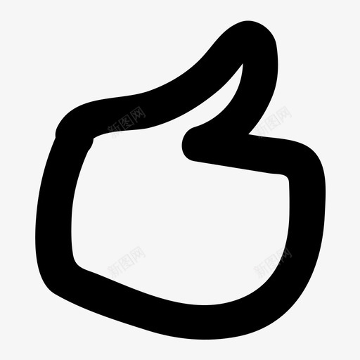 竖起大拇指好喜欢图标svg_新图网 https://ixintu.com 喜悦 喜欢 好 手绘 手绘一般图标 支持 欢呼 祝贺 竖起大拇指 脸书