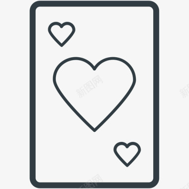 扑克牌爱情和浪漫线图标图标