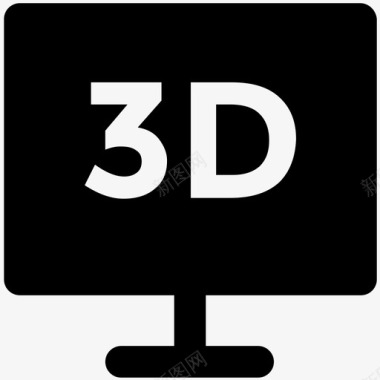 3d屏幕电子产品加粗实心图标图标