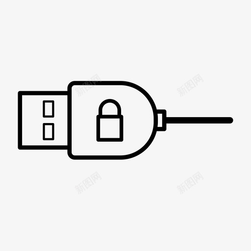 锁定usb电缆安全采购商图标svg_新图网 https://ixintu.com 件 安全 封闭 绑定 编织 观察 采购商 锁定usb电缆