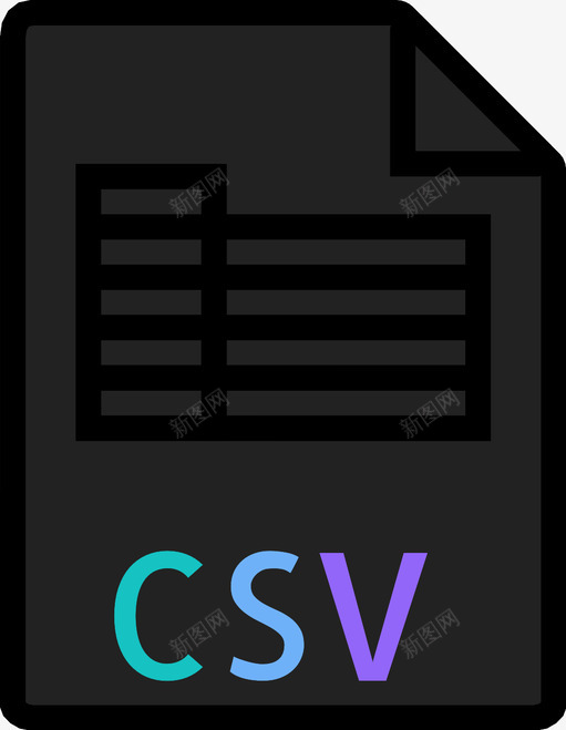 csv file图标svg_新图网 https://ixintu.com csv file