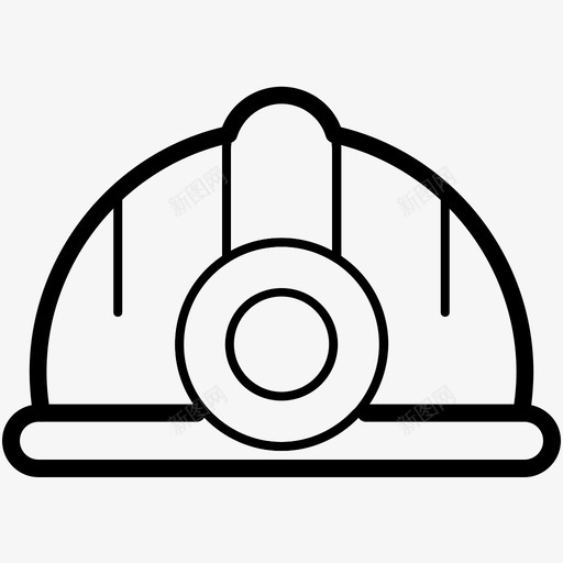 采矿帽工业线图标svg_新图网 https://ixintu.com 工业矢量线图标 采矿帽