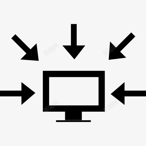 计算机数据接口显示器的符号周围有指向它的箭头数据图标svg_新图网 https://ixintu.com 周围有指向它的箭头 数据图标 计算机数据接口显示器的符号