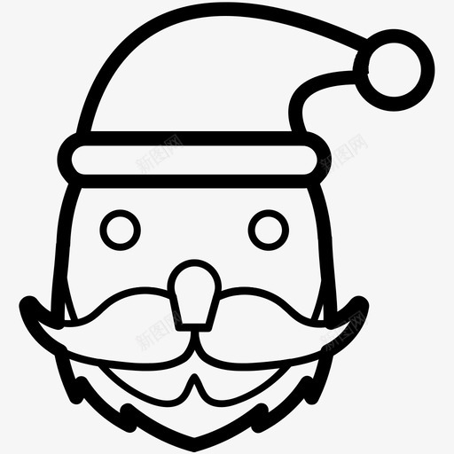 圣诞老人脸圣诞线图标svg_新图网 https://ixintu.com 圣诞矢量线图标 圣诞老人脸