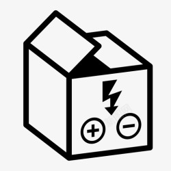 电压盒子存储电压正负号物体图标高清图片