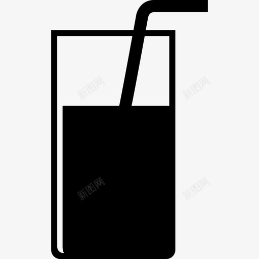 玻璃透明饮料和吸管食品饮料套装图标svg_新图网 https://ixintu.com 玻璃透明饮料和吸管 食品 饮料套装