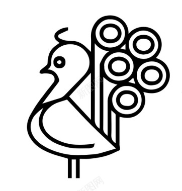 孔雀小鸟图标图标
