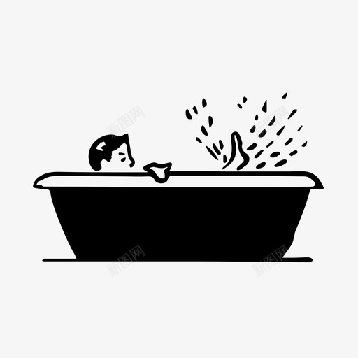 洗澡对象手工制作复古时髦风格图标svg_新图网 https://ixintu.com 对象手工制作复古时髦风格 洗澡
