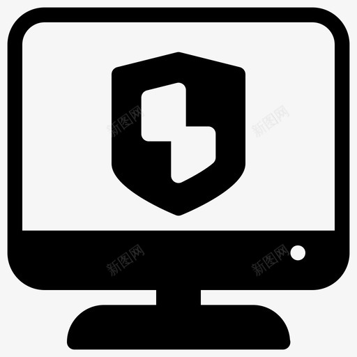 计算机安全桌面监视器图标svg_新图网 https://ixintu.com 保护 安全 安全实心图标 桌面 监视器 联机 计算机安全