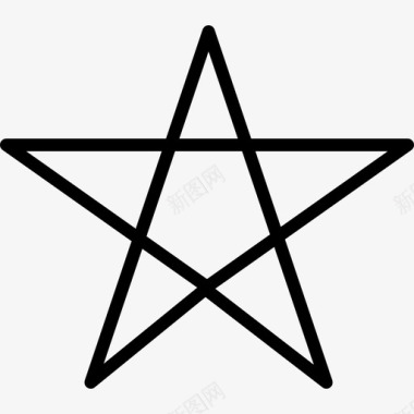 五角星形符号轮廓形状图示图标图标