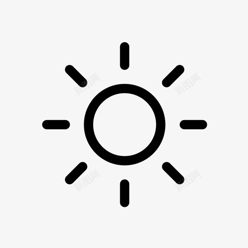 太阳夏天赞美图标svg_新图网 https://ixintu.com 亮度 夏天 太阳 思考 日光 炎热 生活 线图标用户界面 赞美