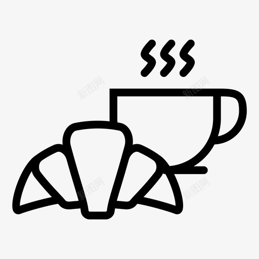 牛角包和咖啡牛角面包和咖啡糕点图标svg_新图网 https://ixintu.com 丹麦 小吃 早上好 早餐 晚餐 欧式 牛角包和咖啡 牛角面包和咖啡 糕点 食物