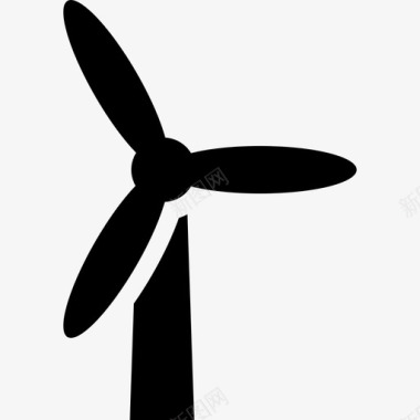 风力涡轮机高实心图标图标