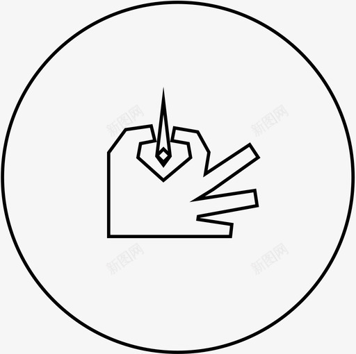 针手手上的针图标svg_新图网 https://ixintu.com 刺 小 戳 手 手上的针 手成圈 线 缝 针