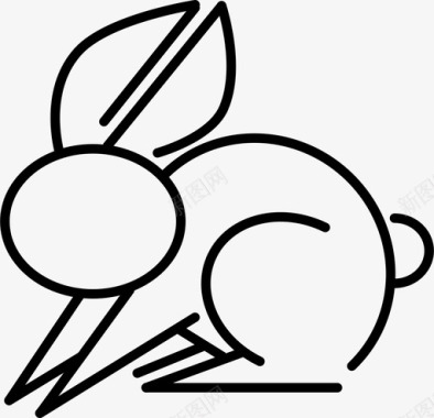 兔子动物吃图标图标