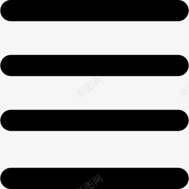 四条水平线界面符号coolicons图标图标